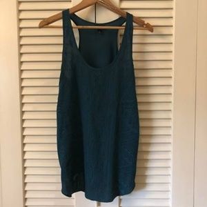 Teal racerback blouse